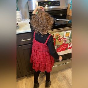 Zara Toddler Matching Christmas Pinafore and Top 3-4T